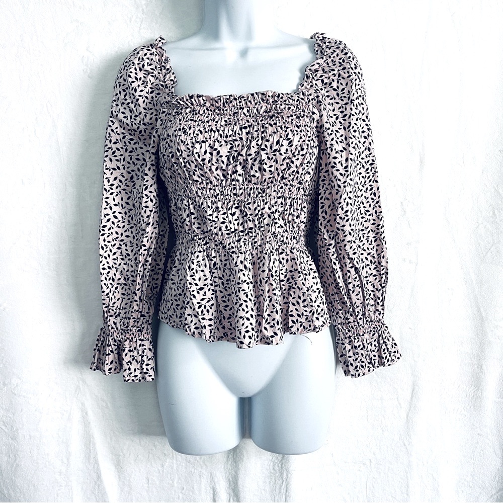 Who What Wear • Smocked Blouse with Puff Sleeves